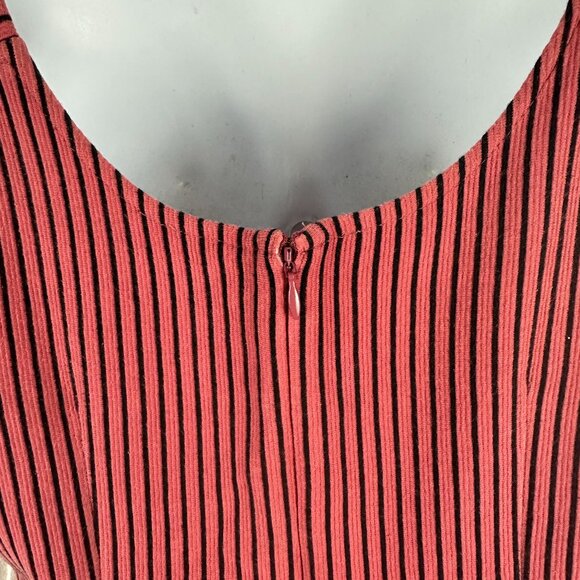 Ann Taylor Loft Striped Red & Black Sleeveless A-Line Dress Size 6 - Picture 7 of 9